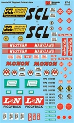 Microscale 875 HO Vehicle Decal Set 60s-70s 40' Trailers Erie Lackawanna Louisville & Nashville Missouri Pacific