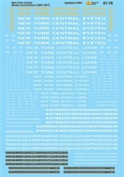 Microscale 8778 HO New York Central NYC Medium Size Steam Locos 1930-50