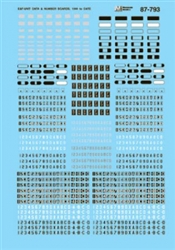 Microscale 87793 HO Diesel Loco Data Sheets EMD E & F Unit Diesel Data & Numberboards 1944+