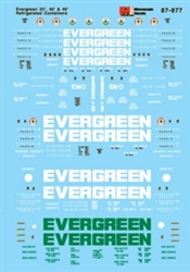 Microscale 87877 HO Evergreen 20' & 40' Box & 40' Reefer Containers