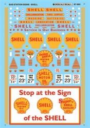 Microscale 87993 HO Gas Station Sign Sets Shell Oil Company 1935-1960