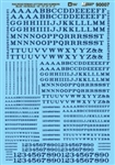 Microscale 90007 HO Alphabets & Numbers Railroad Roman Blue
