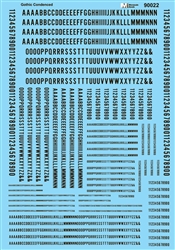 Microscale 90022 HO Alphabets & Numbers Condensed Gothic Black