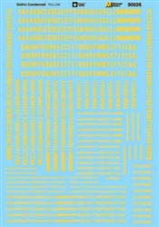 Microscale 90026 HO Alphabets & Numbers Condensed Gothic Yellow
