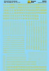 Microscale 90033 HO Alphabets & Numbers Condensed Roman Gold