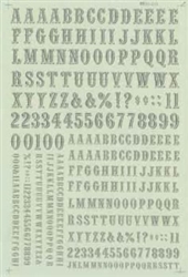 Microscale 90094 HO Alphabets & Numbers Quentin Silver