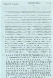 Microscale 90164 HO Alphabets & Numbers Union Pacific Style No Outline Silver