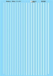 Microscale 91101 HO HO-Scale Stripes 3 & 4-3/4" Wide White