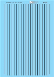 Microscale 91102 HO HO-Scale Stripes 3 & 4-3/4" Wide Black