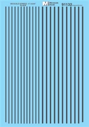 Microscale 91132 HO HO Scale Wide Stripes 4 & 6" Black