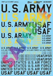 Microscale AC480031 O Military Decal Set US Air Force & U.S. Army Lettering