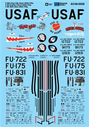 Microscale AC480058 1/48 Military Aircraft Decal Set F-86A Peg 0 My Heart 336th F-86 Gopher 335th F-86 Wam Bam 336th FISq.