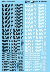 Microscale AC720057 1/72 Military Decal Set Navy Various Sizes