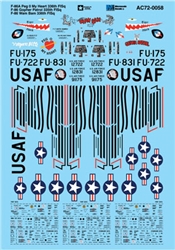 Microscale AC720058 1/72 Military Aircraft Decal Set F-86A Peg 0 My Heart 336th F-86 Gopher 335th F-86 Wam Bam 336th FISq.