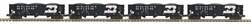 MTH 20-92362 O Burlington Northern 4-Car 3-Bay Hopper Set