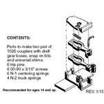 Micro Trains 001 02 013 N Body Mount Couplers For Flat Cars & Gondolas 2 Pairs