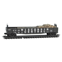 Micro Trains 105 00 410 N 50' 15-Panel Fixed-End Gondola w/Pulpwood Load Wisconsin Central #67845