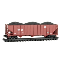 Micro Trains 108 00 641 N 100-Ton 3-Bay Ribside Open Hopper w/Coal Load Burlington Northern Santa Fe #617893