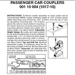 Micro-Trains 110004 N Passenger Car Couplers (for use with 1017 & 1018 trucks) ASSEMBLED 10 Pair Bulk Pack