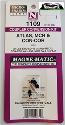 Micro-Trains 1109 N Coupler Conversion Kit ATLAS, MCR & CON-COR Fits: ATLAS EMD SD-45 OR ALCO RSC-2, CON-COR ALCO 636, MCR FA-1 OR FA-2