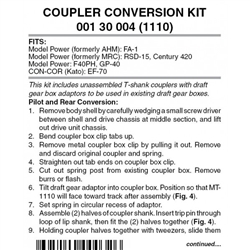 Micro Trains 001 30 004 Locomotive Coupler Conversion Kits AHM/Con Cor/Model Power FA 1 Con Cor SD45 EF70 & MRC/Model Power RSD15 C420
