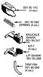 Micro Trains 001 30 012 Truck Mount Couplers "T" Shank .225"