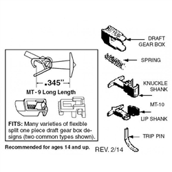 Micro Trains 001 30 014 N Truck Mount Couplers "T" Shank .345"