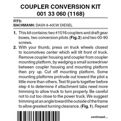 Micro Trains 001 33 060 Locomotive Coupler Conversion Kits w/Pilot Face Bachmann 8-40CW
