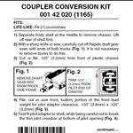 Micro-Trains 142020 N Coupler Conversion Kit- Fits Life-Like FA-2 Locomotives 1 Front