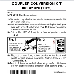Micro-Trains 142020 N Coupler Conversion Kit- Fits Life-Like FA-2 Locomotives 1 Front