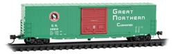 Micro Trains 180 00 401 N 50' Boxcar with 10' Door No Roofwalk Short Ladders Great Northern #39816