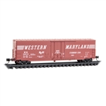 Micro Trains 181 00 350 N 50' Boxcar with 8' Plug Door No Roofwalk Short Ladders Western Maryland #36015