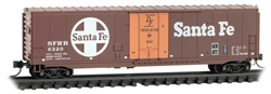 Micro Trains 181 00 810 N 50' Boxcar with 8' Plug Door No Roofwalk Short Ladders Santa Fe SFRB #6320