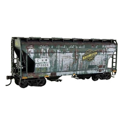 Micro Trains 2200 10003 HO ACF 2-Bay Covered Hopper Chicago & North Western #175505 Weathered Kit