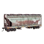 Micro Trains 2200 10007 HO ACF 2-Bay Covered Hopper BNSF Railway #406020 Weathered Kit