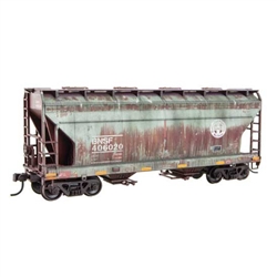 Micro Trains 2200 10007 HO ACF 2-Bay Covered Hopper BNSF Railway #406020 Weathered Kit