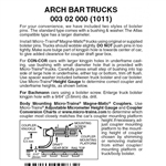 Micro Trains 003 02 000 N Archbar Trucks Less Couplers 1 Pair