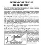 Micro Trains 003 02 020 N Bettendorf Trucks Without Couplers 1 Pair