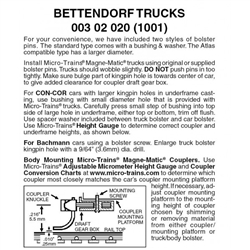 Micro Trains 003 02 020 N Bettendorf Trucks Without Couplers 1 Pair