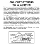 Micro-Trains 302072 N Coil-Elliptic Trucks W/ Medium Magne-Matic Couplers ASSEMBLED 1 Pair