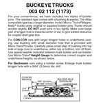Micro Trains 003 02 112 N Freight Car Trucks 1 Pair Buckeye 3 Axle 6 Wheel w/Medium Extension