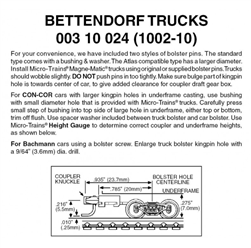 Micro-Trains 310024 N Bettendorf Trucks W/ Long Extension Magne-Matic RDA Couplers ASSEMBLED 10 Pair Bulk Pack