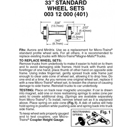 Micro Trains 003 12 000 N 33" Standard Wheelsets Plastic (Nonmagnetic) Black Axles Pkg(48)