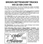 Micro Trains 003 22 020 Bettendorf Trucks Nonmagnetic Less Couplers (Brown) 1 Pair