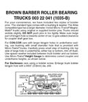 Micro-Trains 322041 N Brown Barber Roller Bearing Trucks W/ Short Extension Magne-Matic Couplers ASSEMBLED 1 Pair