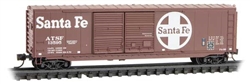 Micro Trains 037 00 121 N 50' Double-Door Boxcar w/Wood Load No Roofwalk Santa Fe #13595