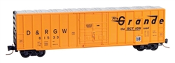 Micro Trains 511 00 242 Z 50' Rib Side Box Car Plug Door D&RGW #61533