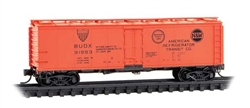Micro Trains 059 00 290 N 40' Steel Ice Reefer American Refrigerator Transit BUDX #91553 MP & N&W Logos