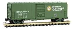 Micro Trains 073 00 510 N 40 Foot PS-1 Single Door Boxcar BC Rail - BCOL #N 4049