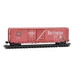 Micro Trains 076 00 180 N 50' Plug & Sliding Door Boxcar No Roofwalk Chicago, Burlington & Quincy #5009 DF Markings
